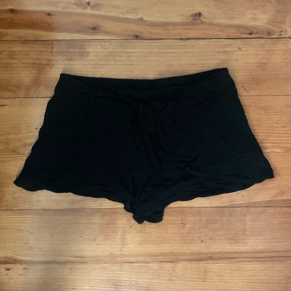 Free People Black Tie-Front Shorts